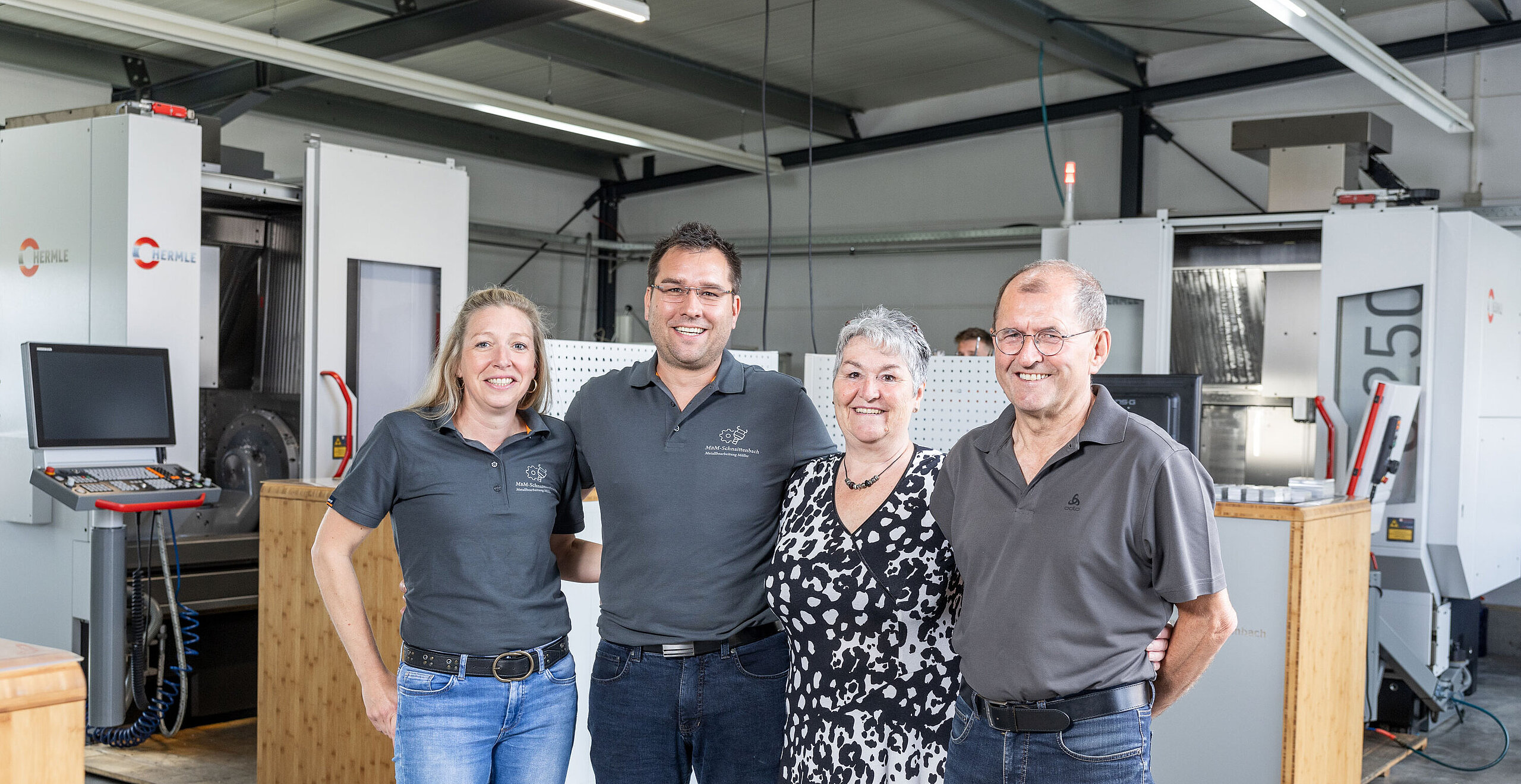 Martina Müller, processing; Wolfgang Müller, proprietor (both of MBM-Schnaittenbach) and the parents of the company founder, Ingrid and Andreas Müller. 